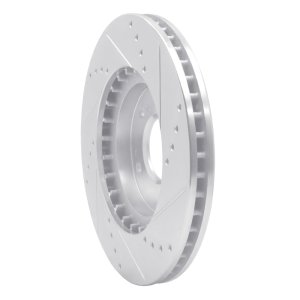 Mitsubishi Grandis Brake Rotor (1) - Front Left - R1 Concepts - Drilled & Slotted - Silver - `04-`11